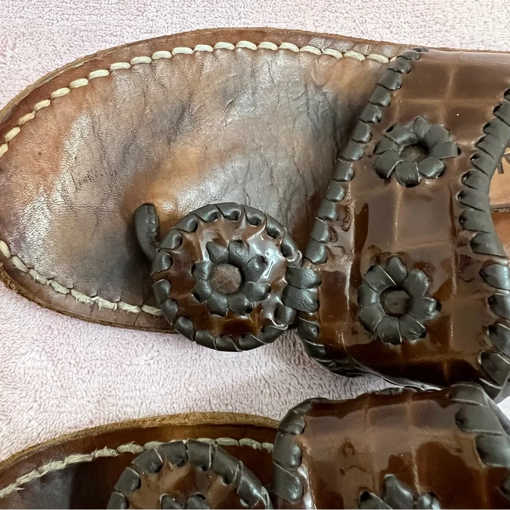 Jack Rodgers Brown Leather Sandals Size 8